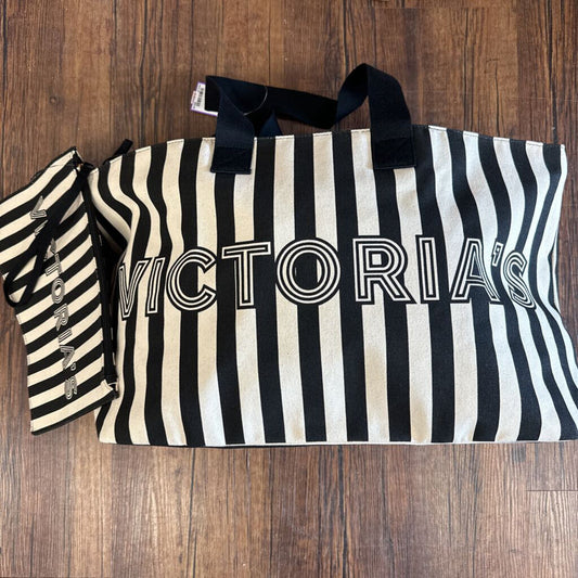 NWT Bag Tote and Wristlet Canvas Stripe