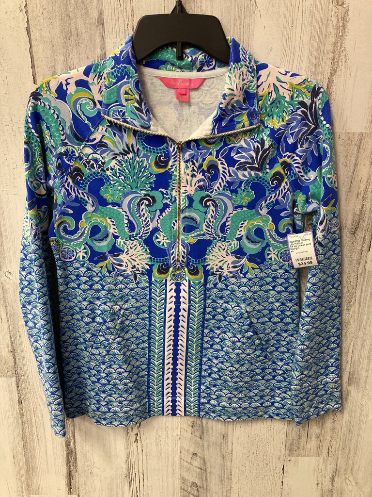 1/4 zip Ocean print
