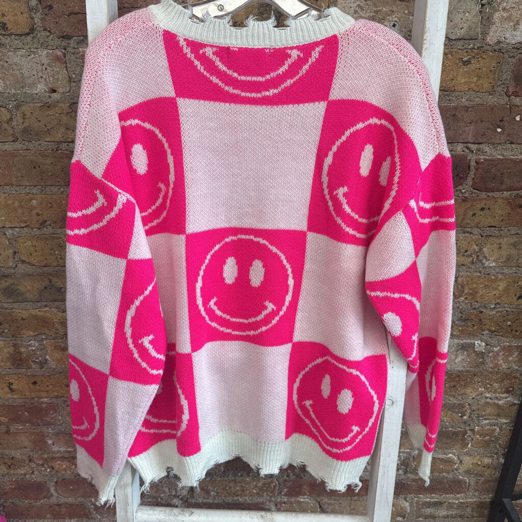 Sweater Checkered Smiley Face