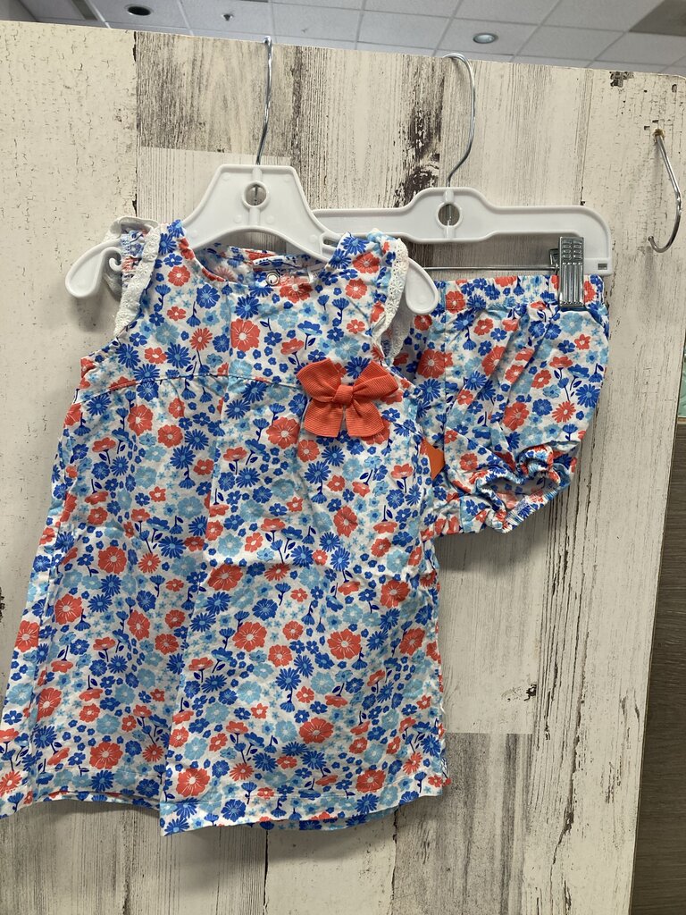 2 PC Dress Floral Print w/Bloomer