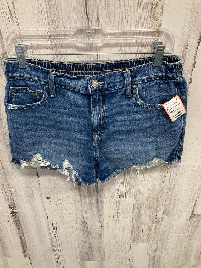 Shorts denim fringe
