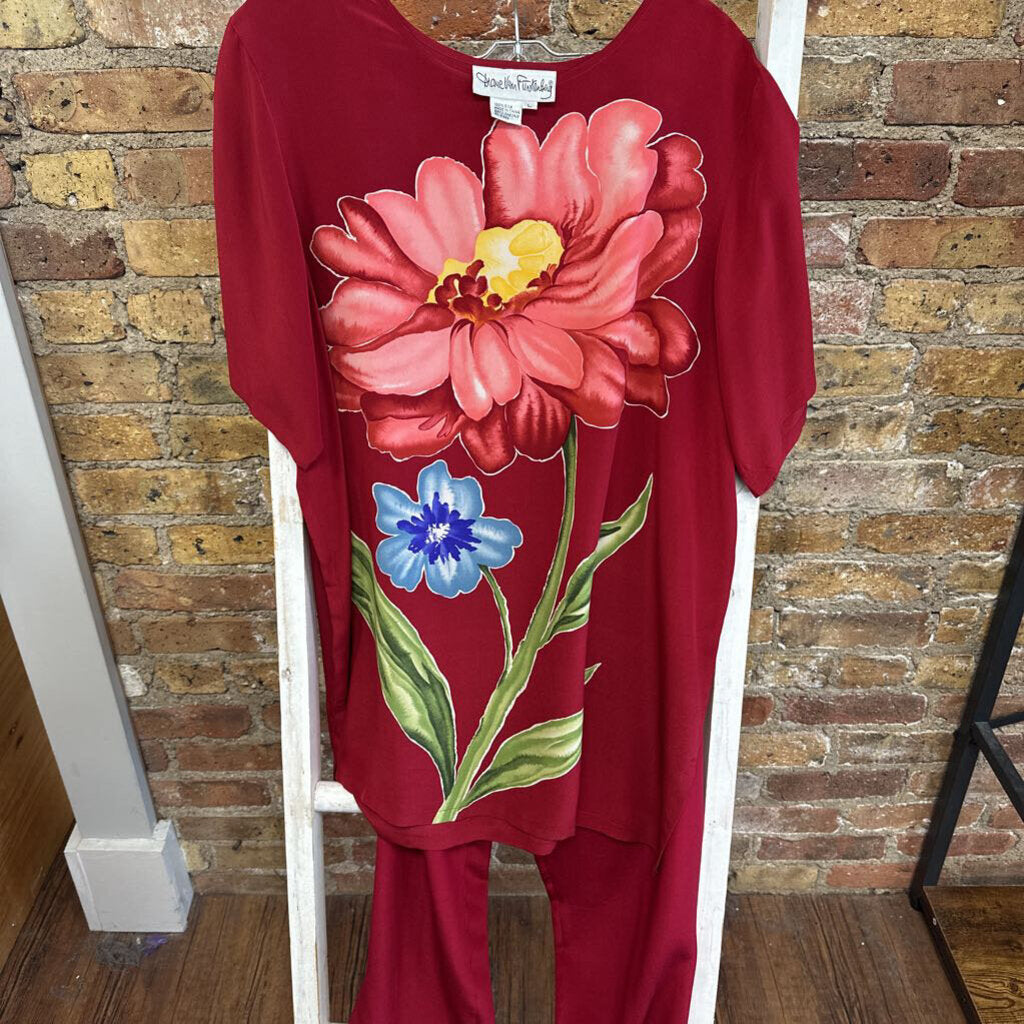 2 pc Silk Top/Pants – Double Take Consignment