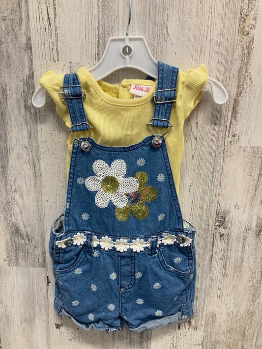2 PC Outfit Daisy Sequin Overalls & Shirt