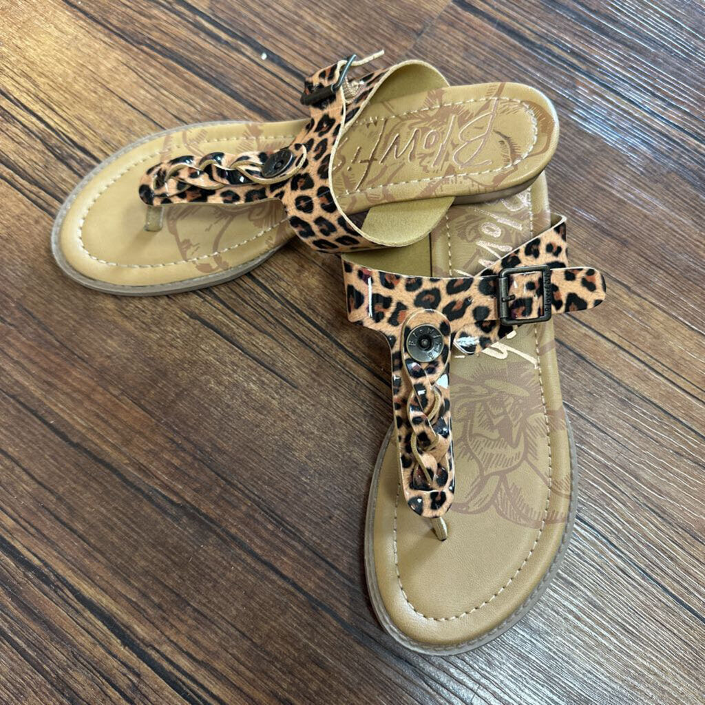 Sandals T-Strap Leopard Print
