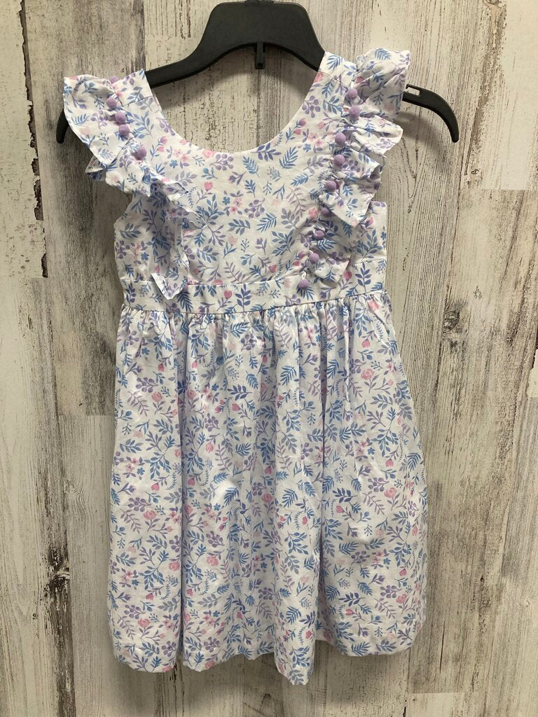 NWT Dress Slvls Pom Pom Trim Floral