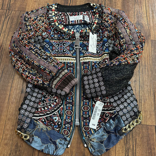 NWT Embellished Beaded Zip Jacket