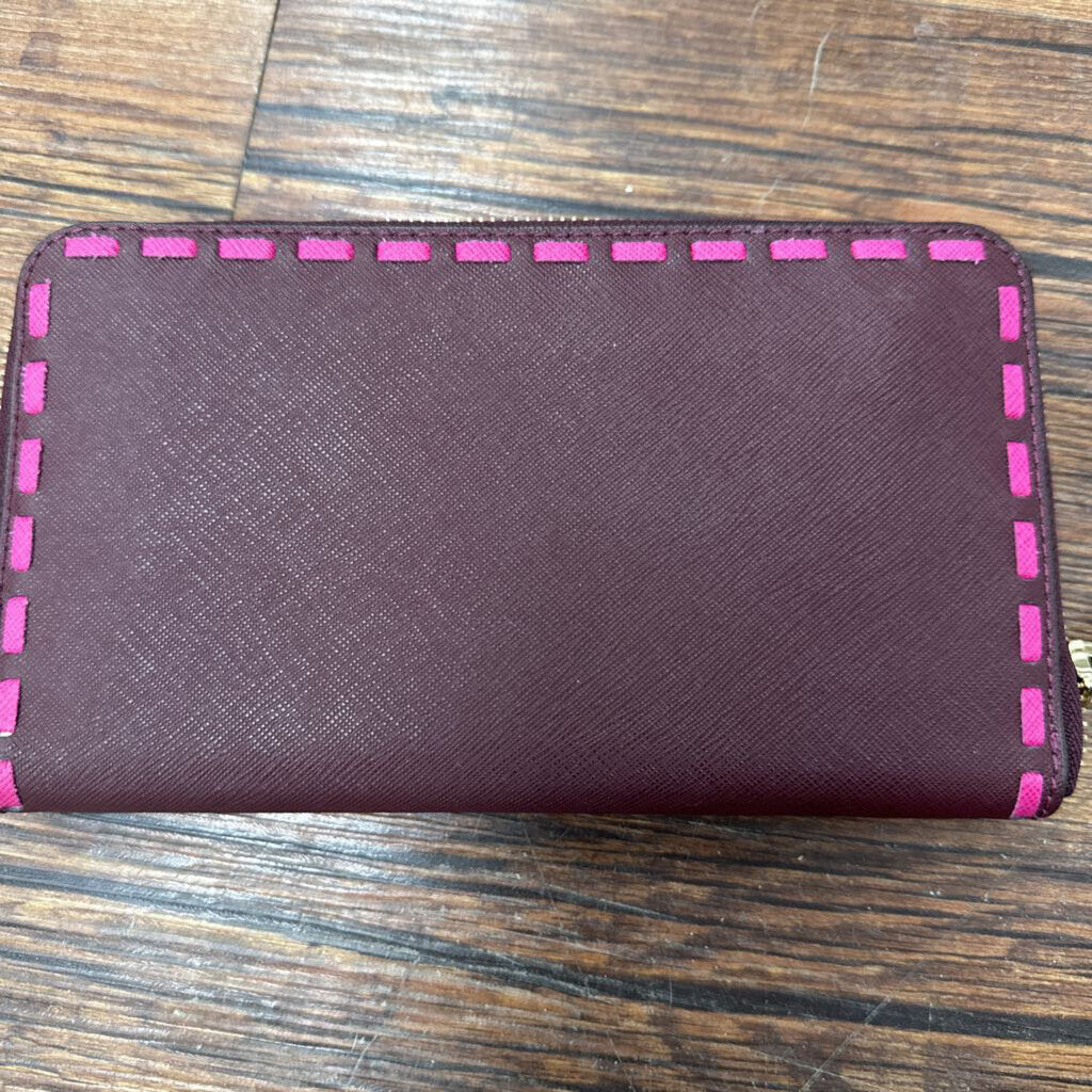 Leather Wallet w/Woven Trim