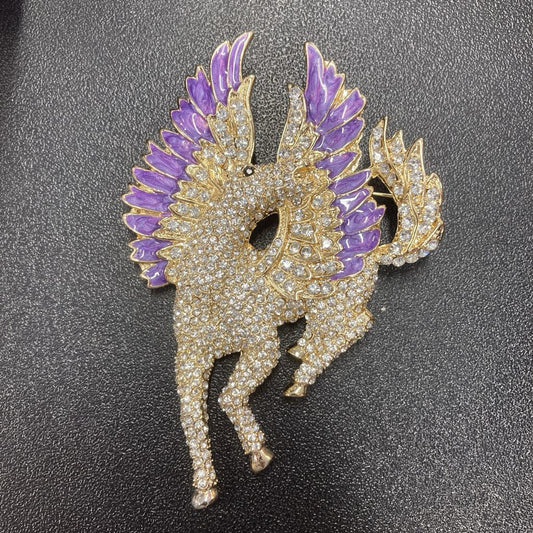 Pegasus Brooch Rhinestone