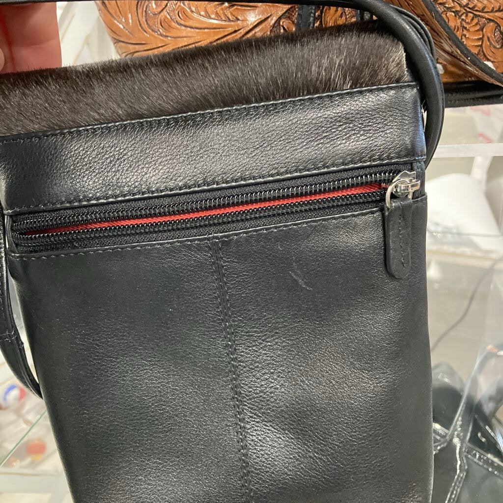 Leather Crossbody Cow Hair