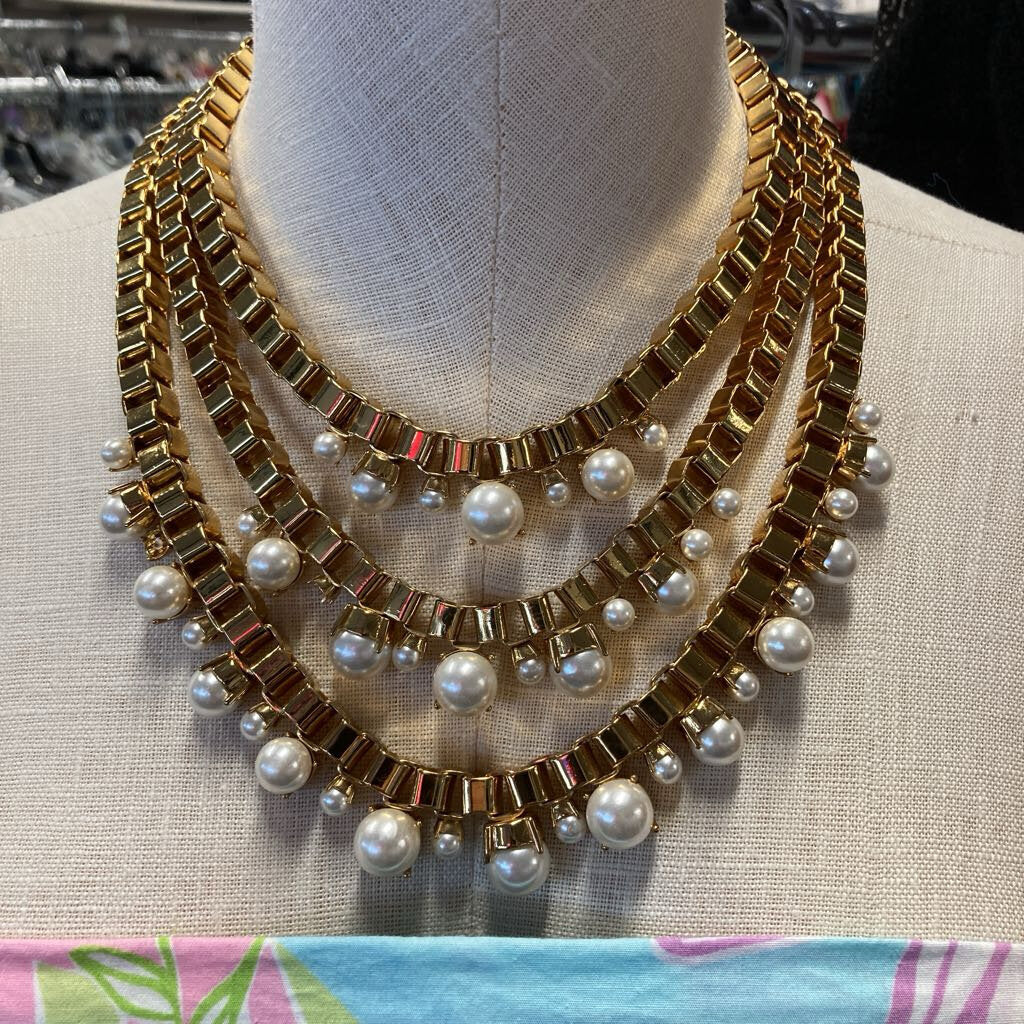 BoxChain+Pearl Necklace Kate Spade