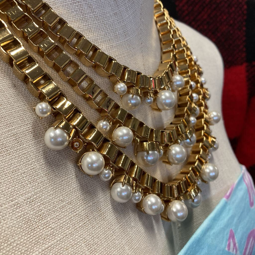 BoxChain+Pearl Necklace Kate Spade