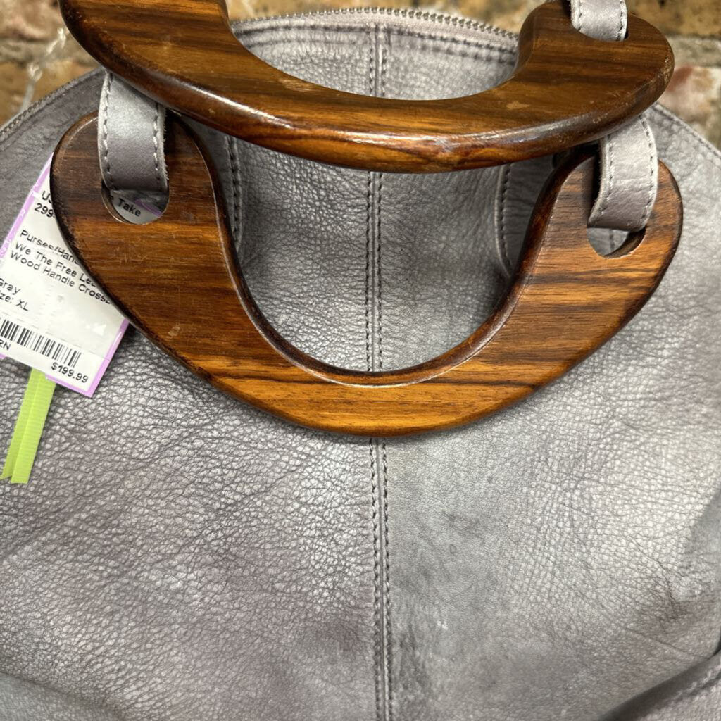 Leather & Wood Handle Crossbody