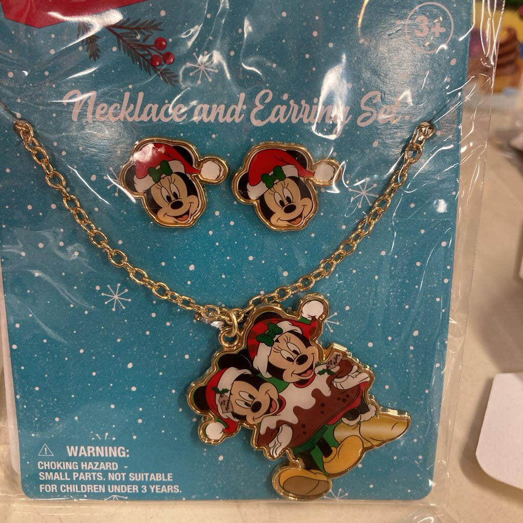 Earrings+ Necklace Mickey Disney NEW