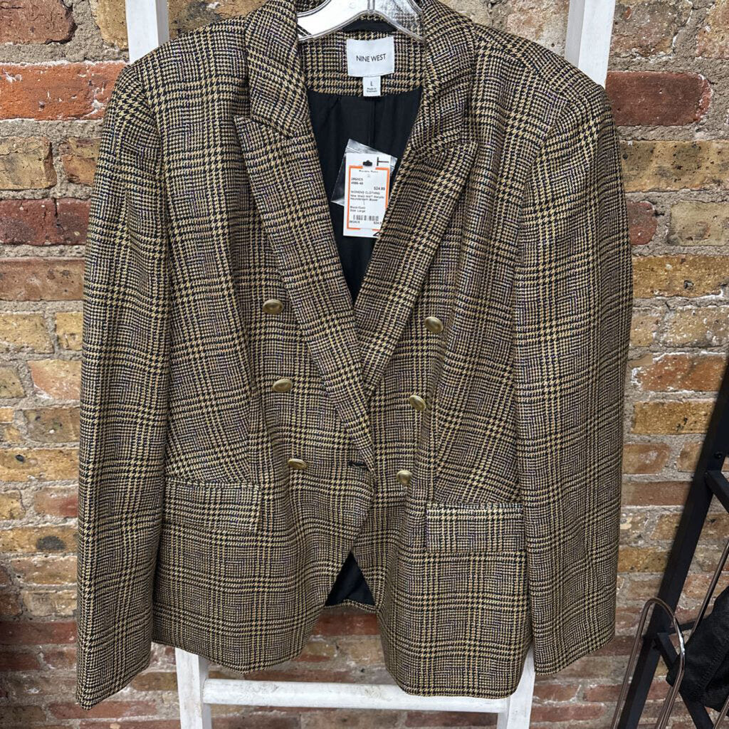 NWT Metallic Houndstooth Blazer