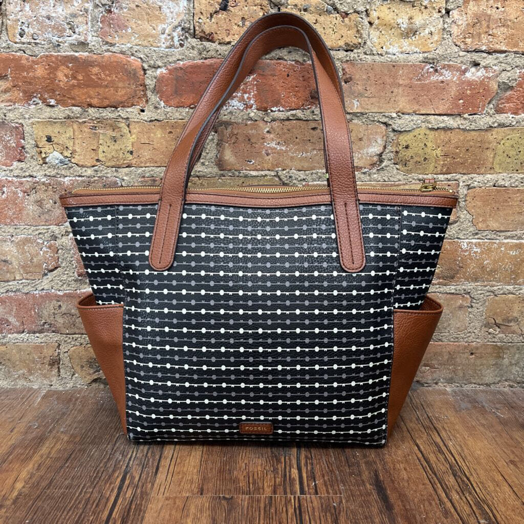 Pattern Leather Tote