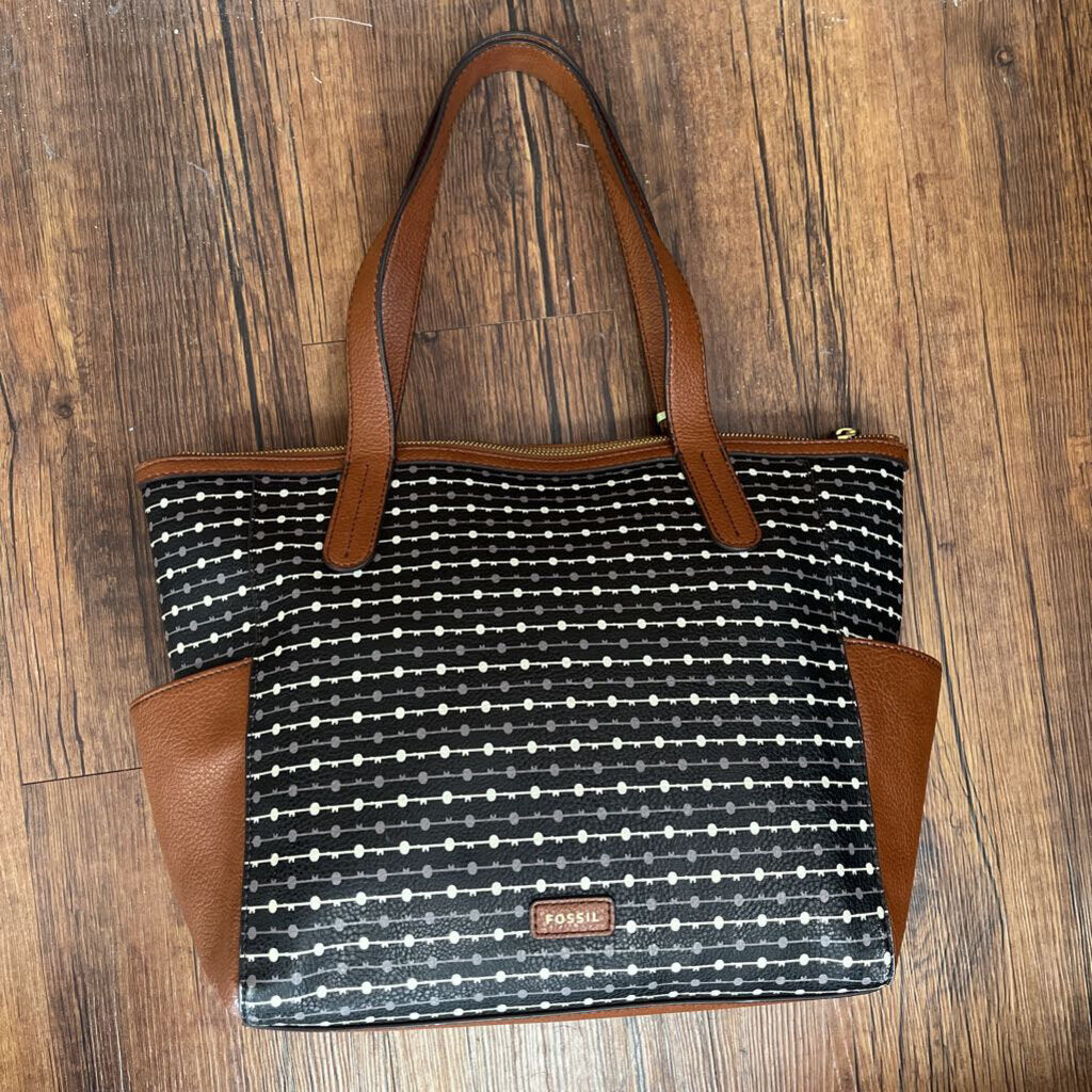 Pattern Leather Tote