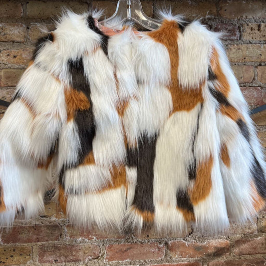 Faux Fur Multi Tone Coat