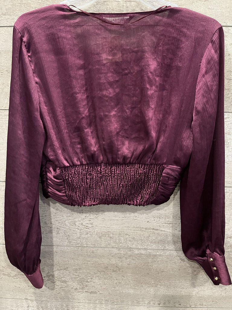 Satin Crop LS Blouse