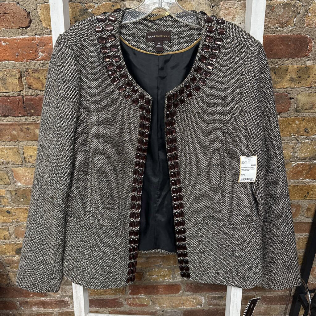 Tweed Jeweled Coat