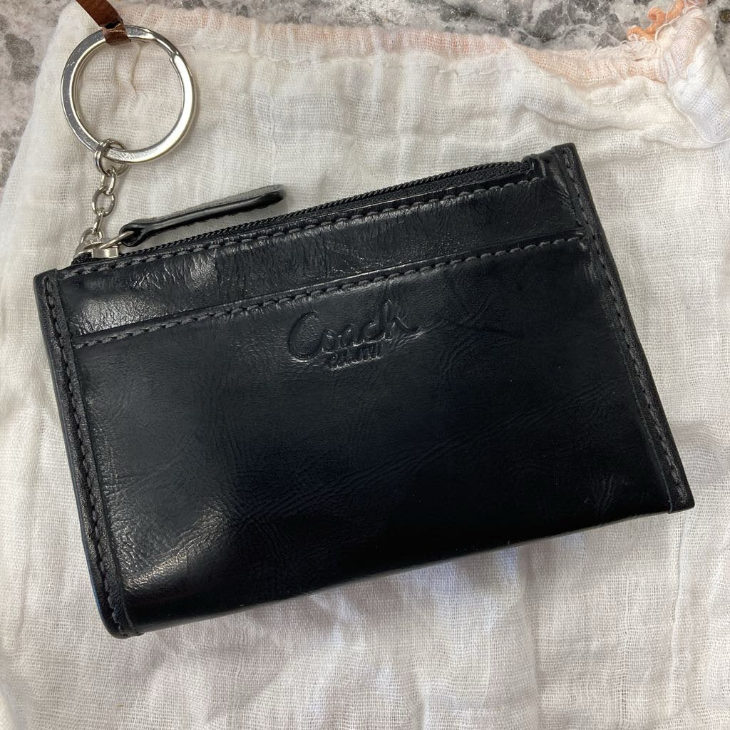 Leather Card Holder Coach Zip Coach