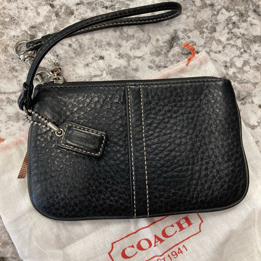 Pebbled Leather Wristlet Coach