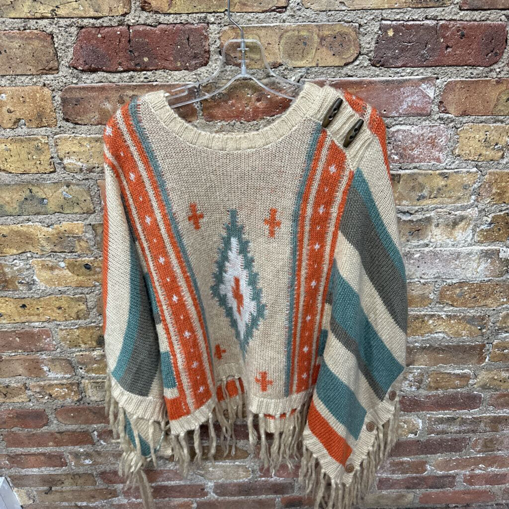 Aztec Knit Poncho