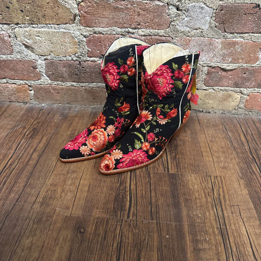 AS IS Boots Floral Sequin