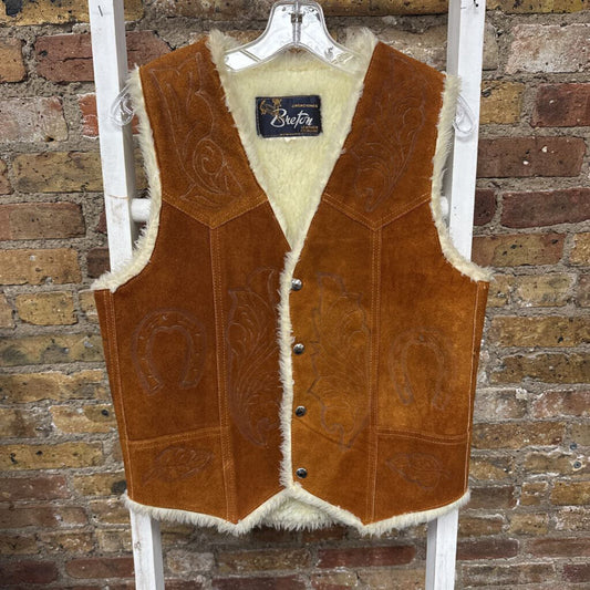 Vintage Leather Vest Horseshoe