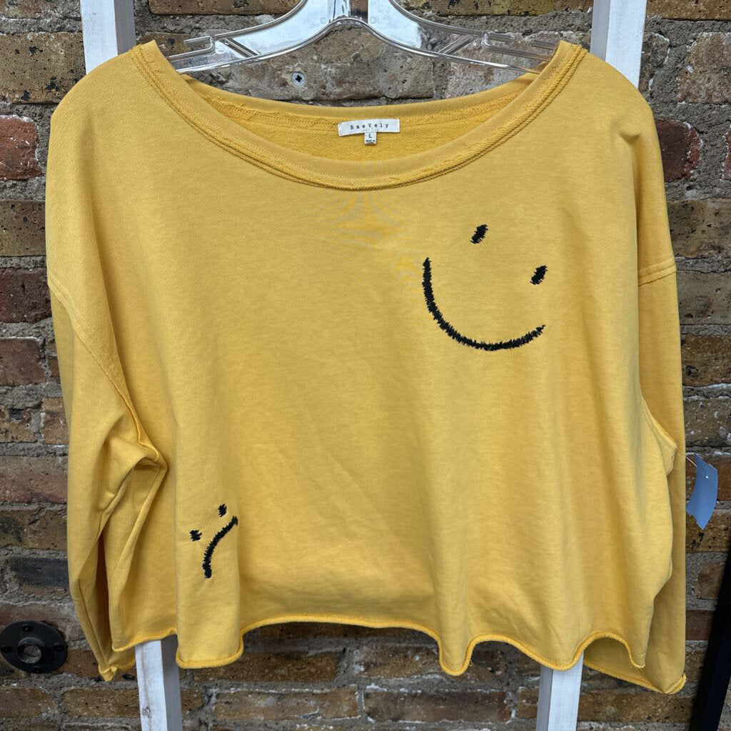 LS Crop Shirt Smiley Face