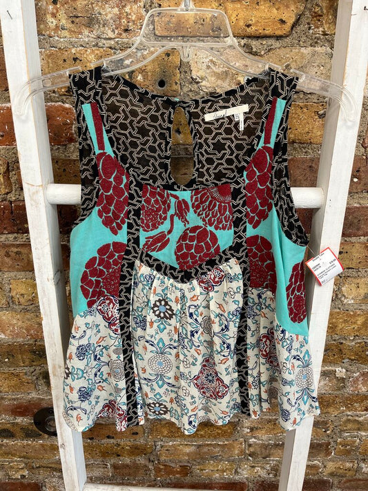 Pattern Linen Tank Top