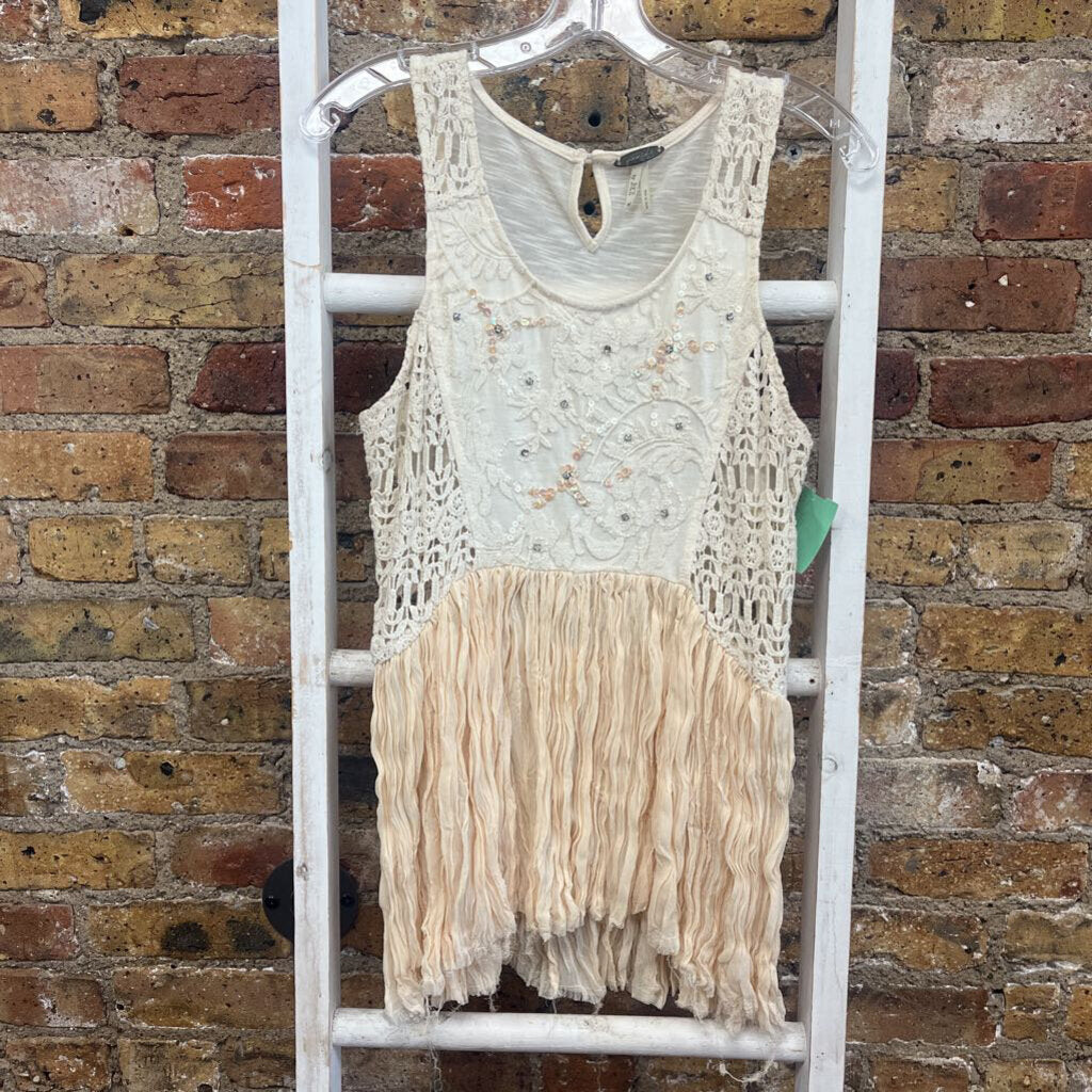 Top Slvls Lace/Sequin