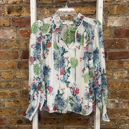 Floral Chiffon Peasant Blouse