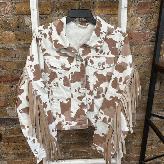 NWT Jacket Cow Print