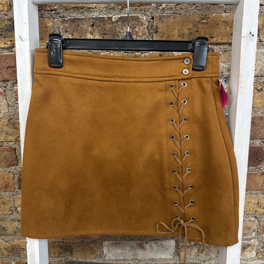Skirt Mini Suede Criss Cross