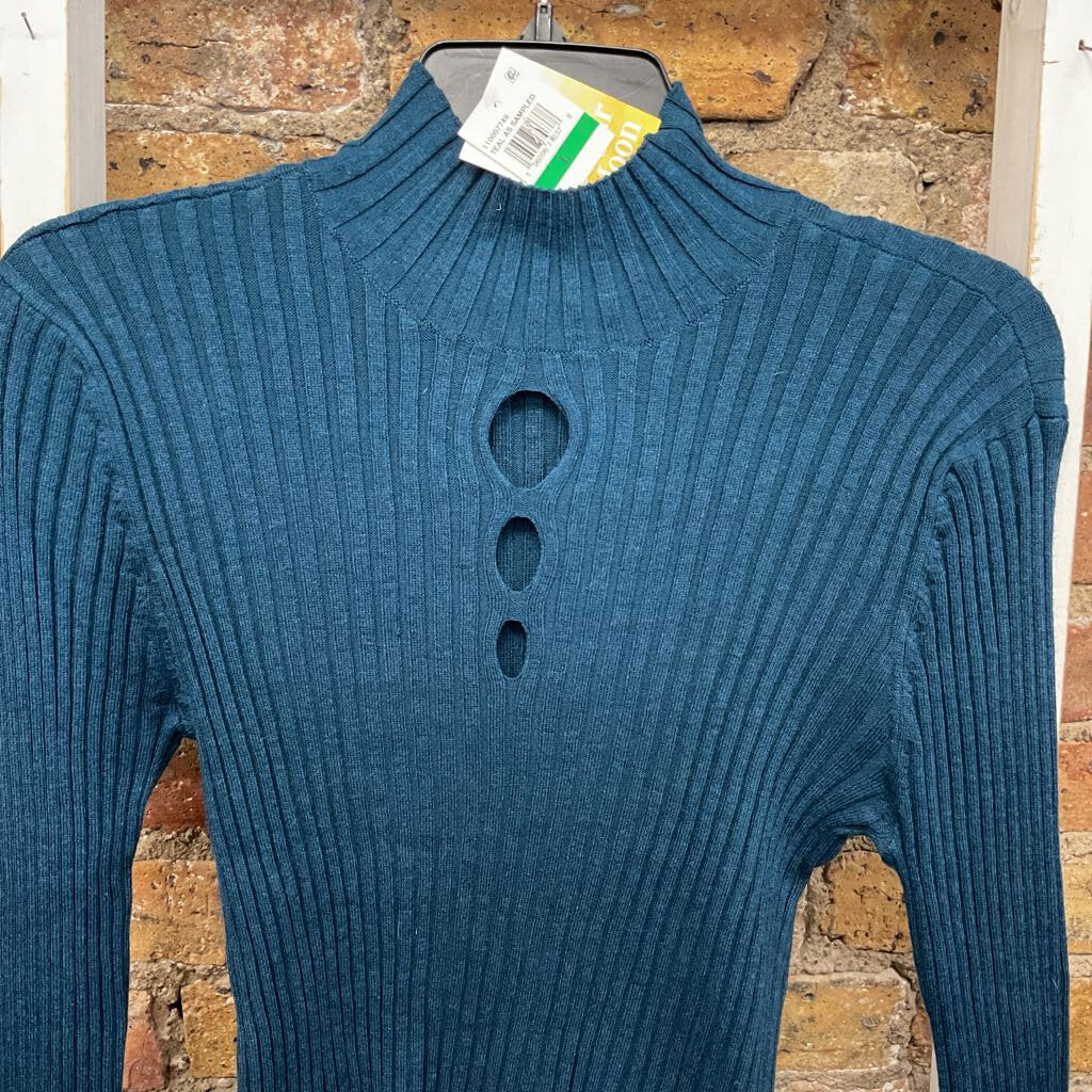 NWT Ribbed Turtleneck Cut Outs
