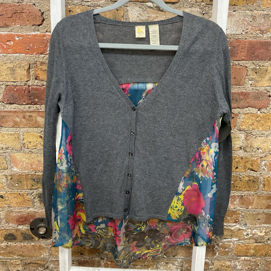 Yellow Bird Mixed Media Cardigan