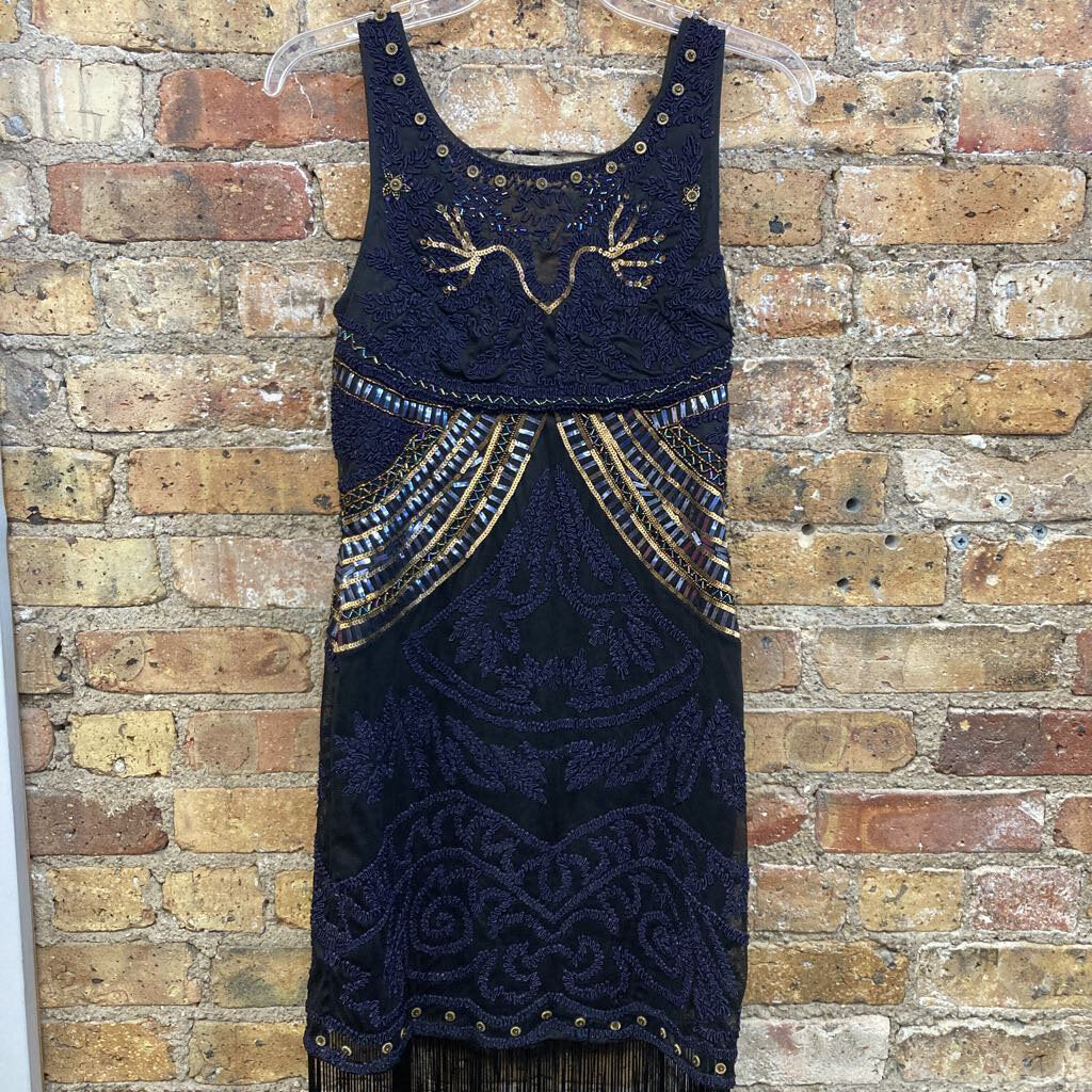 NWT Sleeveless Dress Sequin Fringe