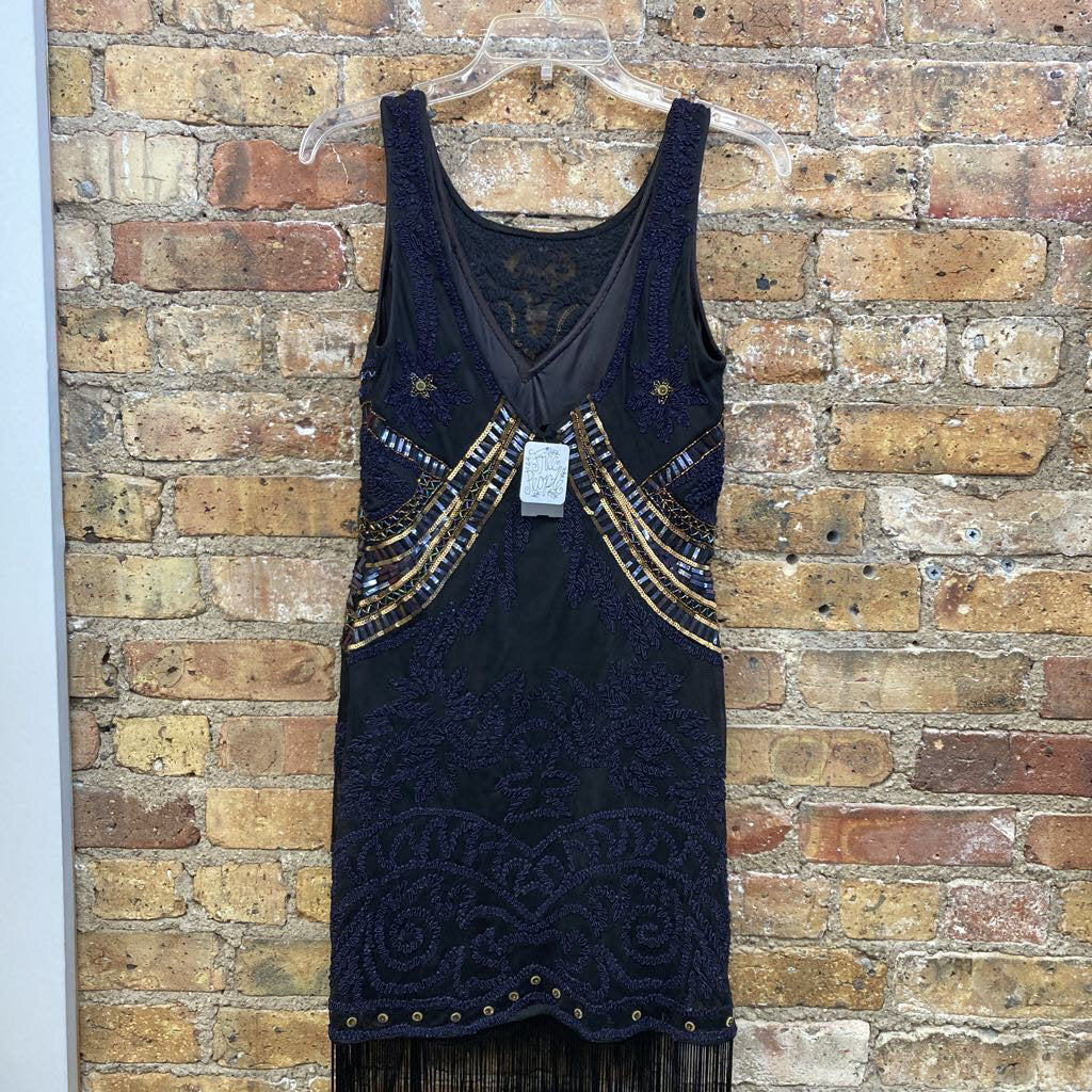 NWT Sleeveless Dress Sequin Fringe