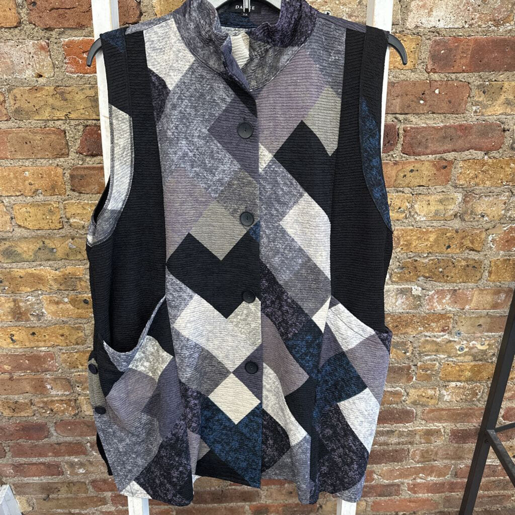 Checkered Collared Tank Top