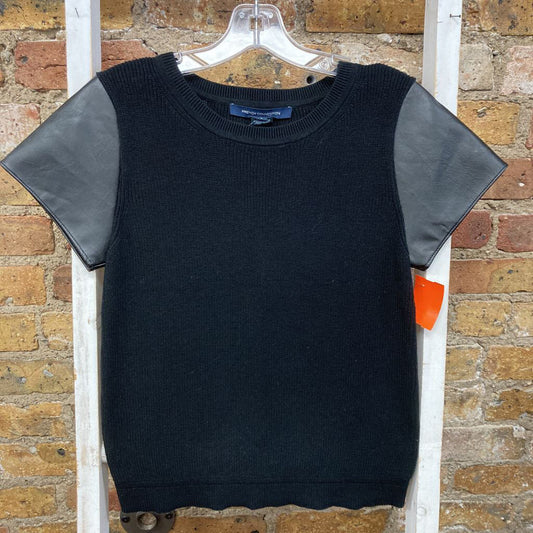 Faux Leather Sleeve Top