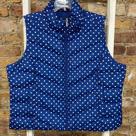 Zip Puffer Vest Polka Dot