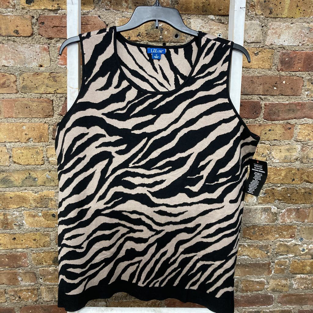 NWT Top Slvs Zebra