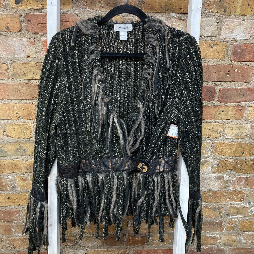 Cardigan Faux Fur Fringe