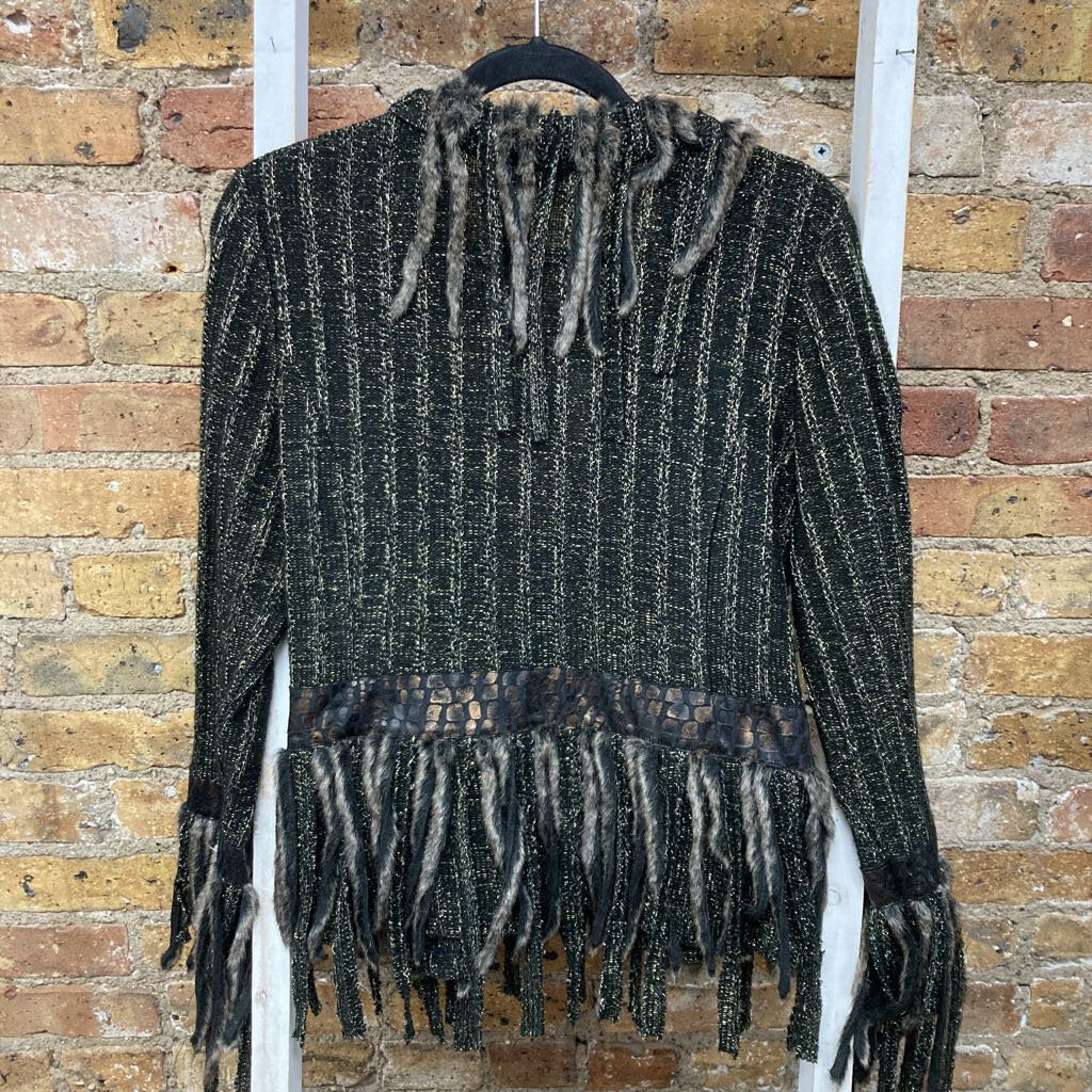 Cardigan Faux Fur Fringe