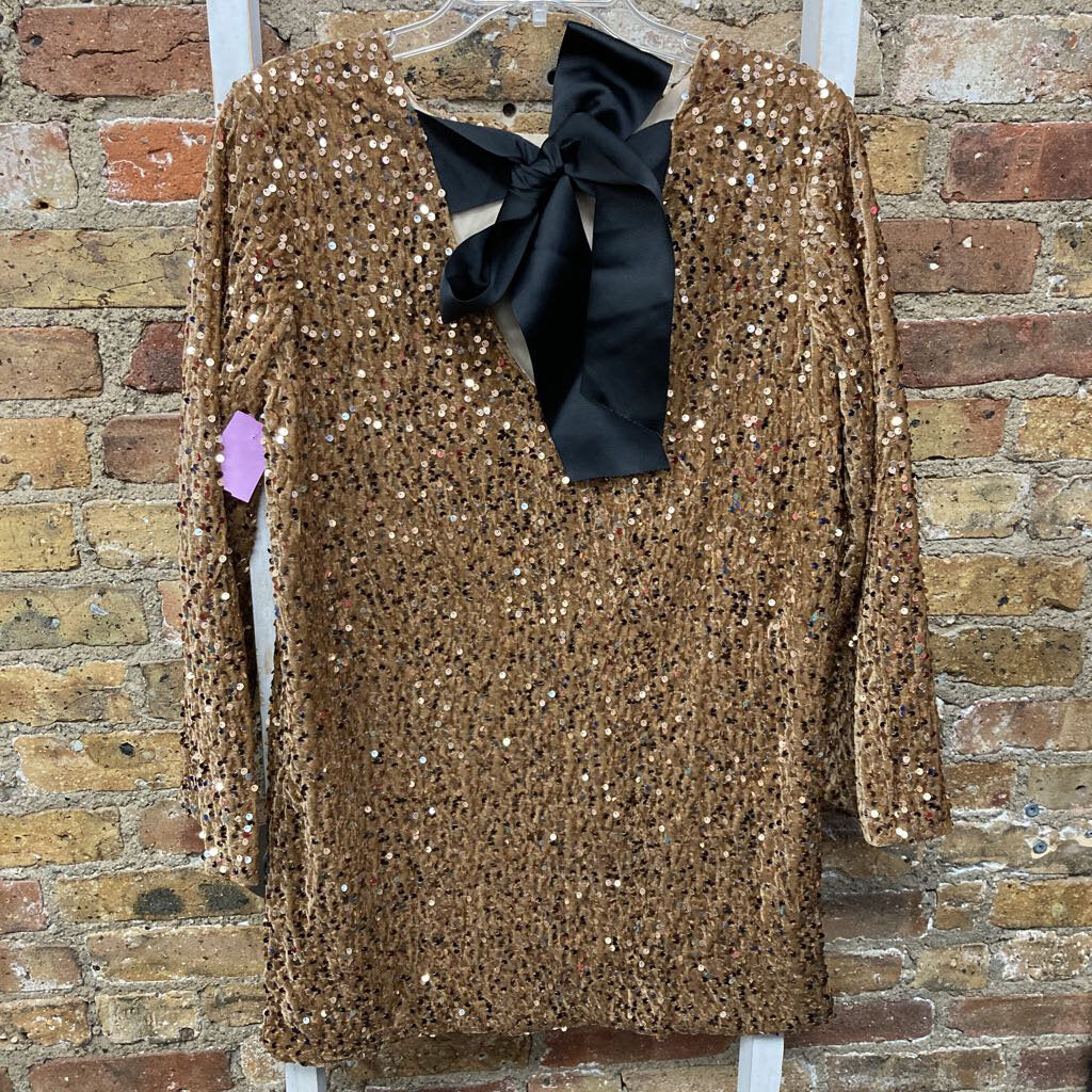 Velvet Sequin Tie Back Dress