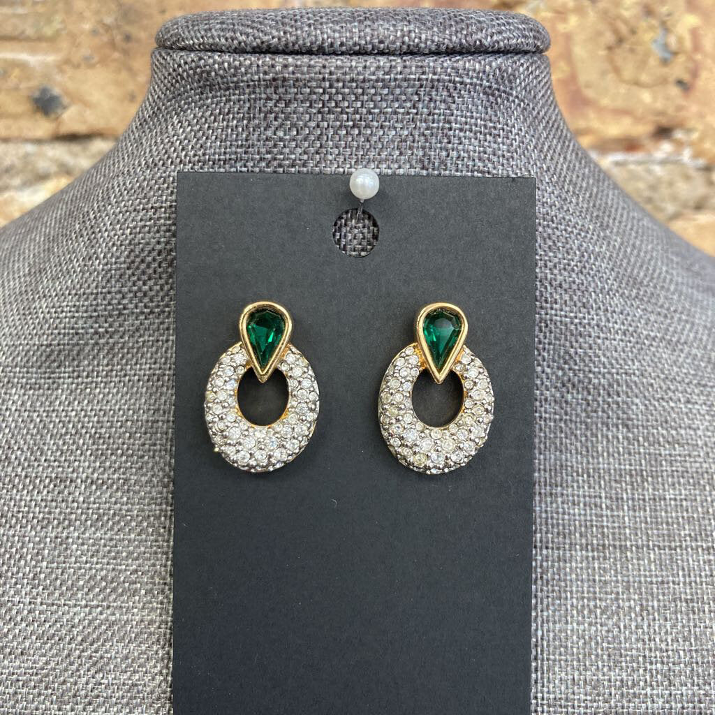 Oval Earrings Rhinestones