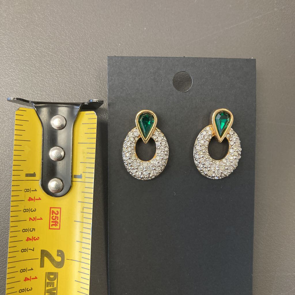 Oval Earrings Rhinestones