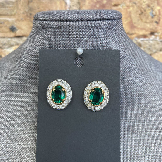 Oval Earrings Rhinestones