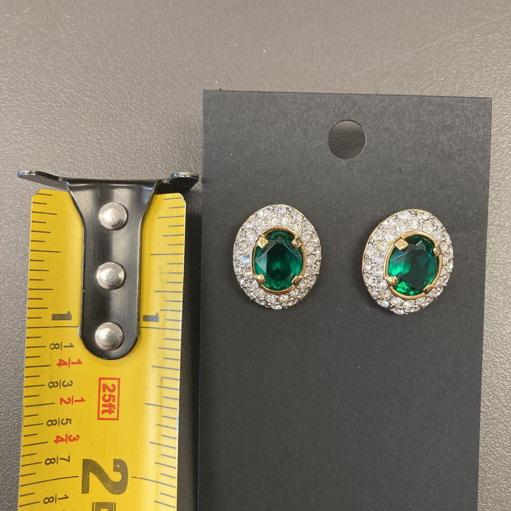 Oval Earrings Rhinestones