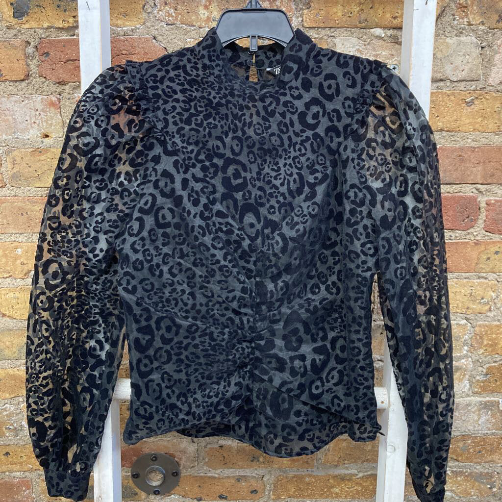 NWT Top Sheer Animal Print